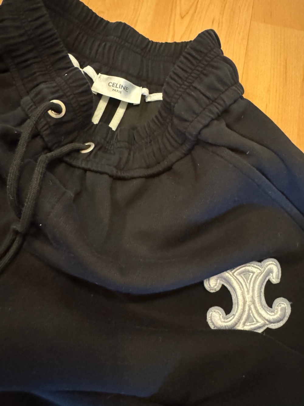 Celine Black Jogger Sweatpants with Embroidered Crest - Picture 3 of 3